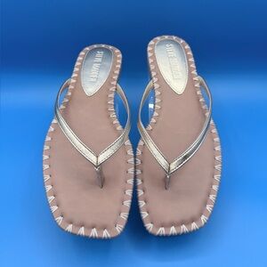 Steve Madden “Marella” Gold flip flops